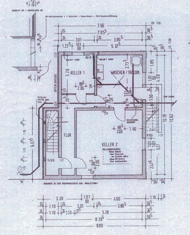 Grundriss Keller, Anbau