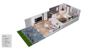 3D Grundriss Erdgeschoss