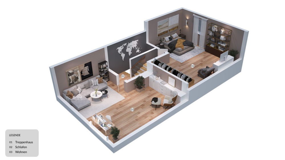 Grundriss 3D Dachgeschoss