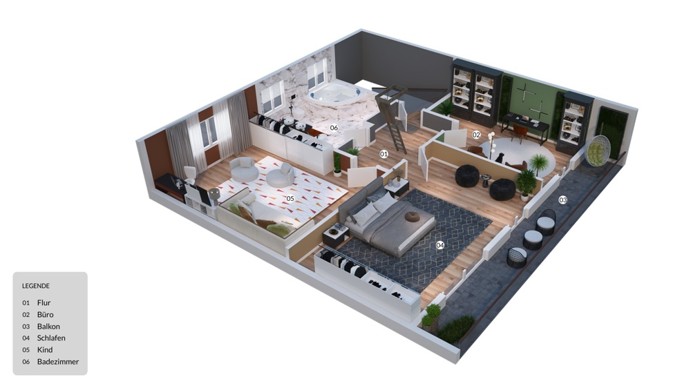 3D Grundriss OG