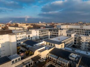 Luftaufnahmen bei Dämmerung